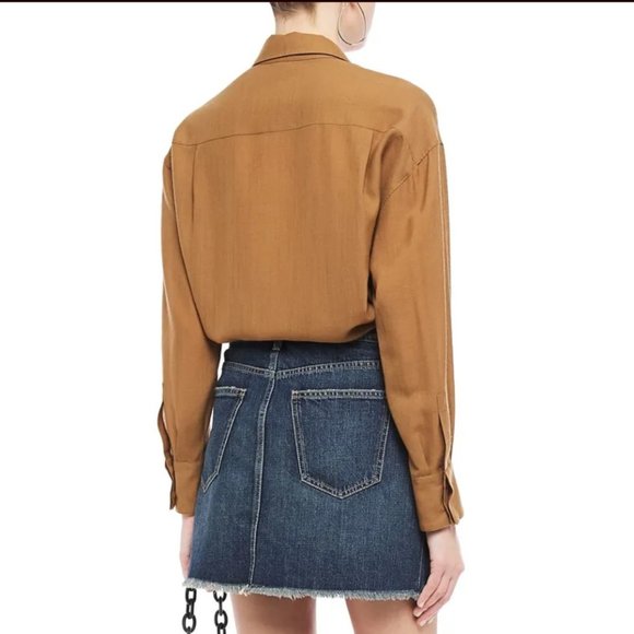 Anthropologie Frayed Hem Denim Mini Skirt 27 - Picture 3 of 9